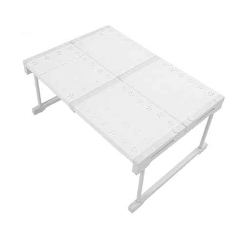 Beufee Expandable Cabinet Storage Shelf, Carbon Steel Adjustable Stackable Cabinet Shelf Organizer Riser Rack for Kitchen Bathroom Wardrobe Cupboard Width 48cm (Length 47-68cm / 18.5-26.8in)