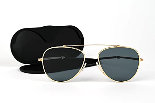 ThinOptics Milano Aluminum Case + Aviator Sunglasses, Gold Frame/G15 Lens, 54 mm3