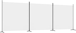 vidaXL Paravent 3-TLG. Raumtrenner Raumteiler Trennwand Umkleide Sichtschutz Spanische Wand Wohnzimmer Schlafzimmer Weiß 525x180cm Stoff