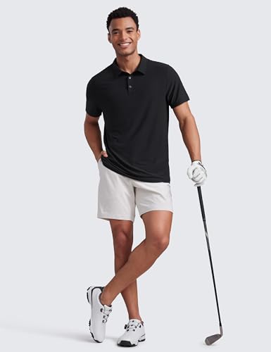 CRZ YOGA Cloudweight Mens Short Sleeve Polo Shirts Slim Fit Lightweight Moisture Wicking Athletic Casual Button Golf T-Shirts3