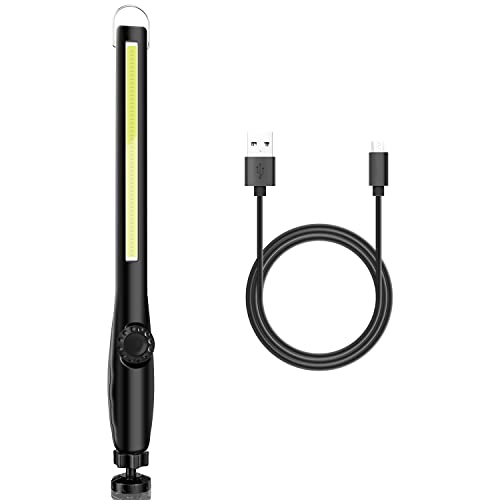 LED Work Light, XTAUTO 2200mAh Rechargeable 600LM Dimmable COB Worklight, Portable Trouble Inspection Lamp w/Magnetic Base Hook Luminous Tubes for Car Repair Garage Emergency Outdoor Camping