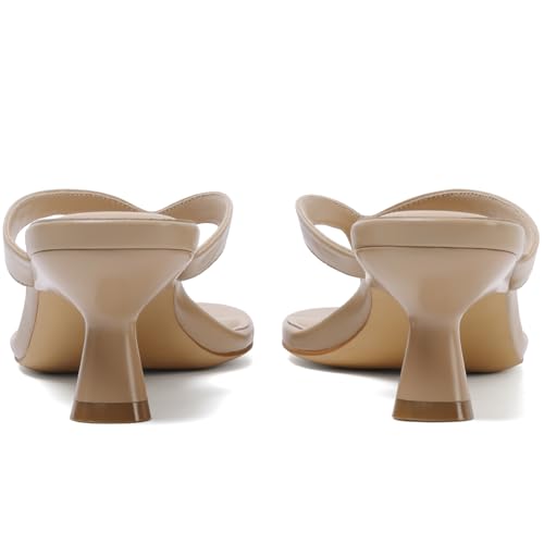 Image of Kitten Heels for Women Round Open Toe Sandals Flip Flop Heels Summer Low Heeled Thong Sandals