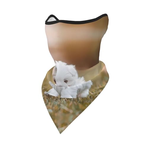 PHAYAH Pasamontañas multifuncional con diseño de perro bebé blanco