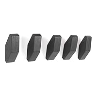 Set of 5 Wood Wall Hooks - Modern Black Wooden Coat Hooks for Hanging, Coat Hanger Wall Mount, Decorative Hooks, Hook Rack, Bag Hooks, Hat Hooks for Wall, Backpack Wall Hook, Home Decor, Room Decor