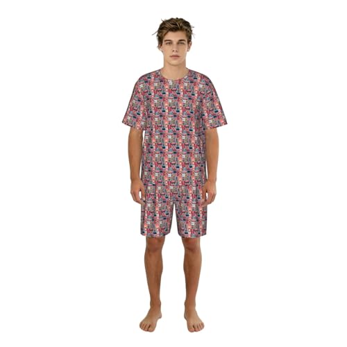 Pyjama 2 pièces homme imprimé Angleterre idée cadeau détente