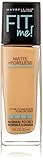 Maybelline New York Fit Me Matte Plus Poreless Foundation Makeup, Rich Tan, 1 Fluid Ounce