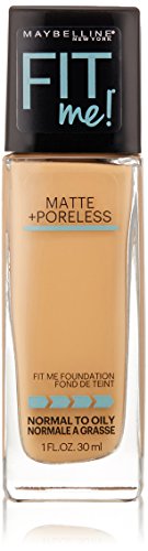 Maybelline New York Fit Me Matte Plus Poreless Foundation Makeup, Rich Tan, 1 Fluid Ounce
