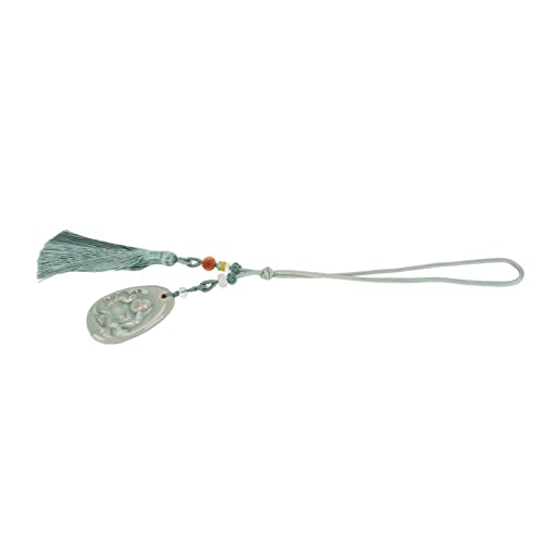 Pendentif pompon de voiture avec perles porte-bonheur et boîte cadeau