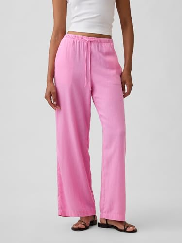 Image of Gap Womens Wide Leg Linen Pull on Pant