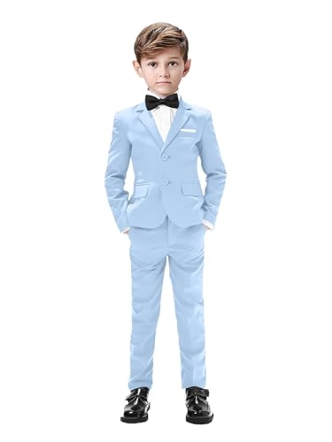 Gent M Boys Sky Blue Suit 5 Pieces Formal Slim