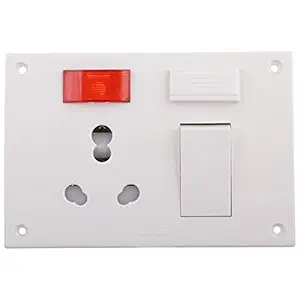 Anchor 20 A Polycarbonate Penta 5-in-1 Combined 4 Hole Switch (White)