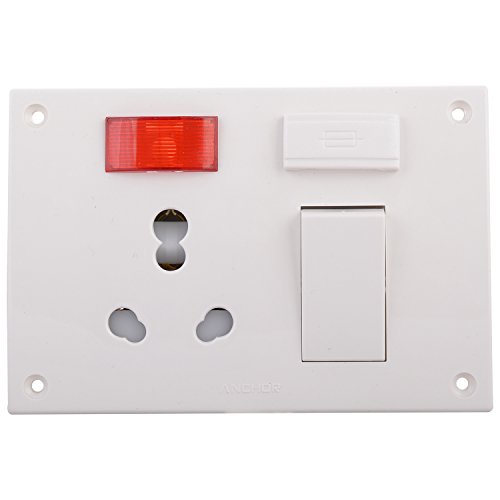 Image of Anchor 20 A Polycarbonate Penta 5-in-1 Combined 4 Hole Switch (White)