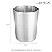 mDesign Round Metal Small 1.7 Gallon Recycle Trash Can Wastebasket, Garbage Container Bin for Bathrooms, Kitchen, Bedroom, Home Office - Durable Stainless Steel - Mirri Collection - Chrome