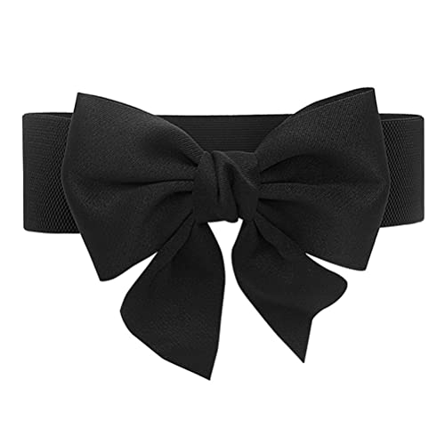 Women's Cute Bow Wide Elastic Waist Belt Casual Bowknot Dress Cinch Belts for Dress Corset Waistband