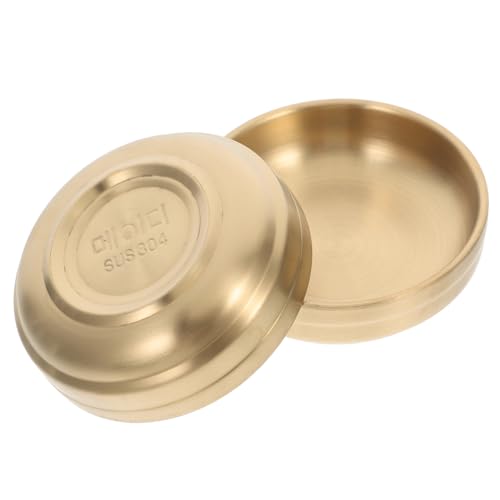 BESTYASH 2 piezas Platos de Condimento de Acero Inoxidable de Diseño Compacto y Portátil para Salsas Aperitivos y Uso Hogar y Restaurante Coreano