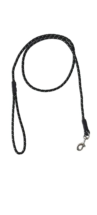 Amazon Brand - Umi Training Leash/Rope with Strong Hook Silving Cover for Dogs (Black, Size 9 mm)