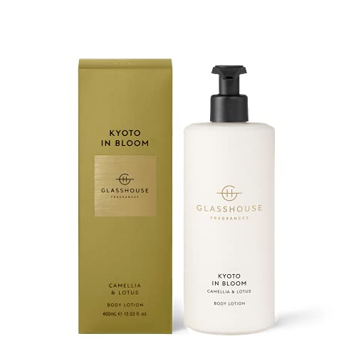 Glasshouse Fragrances Kyoto In Bloom Body Lotion, Rich In Shea Butter, Aloe & Apricot Oil, Moisturizing & Perfume Scented, Camellia & Lotus, 13.53 Fl Oz (400Ml) #TOP4