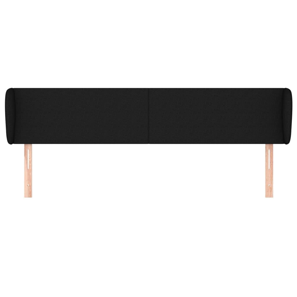 Tête de Lit avec Oreilles Excellent Soutien du Dos Meuble de Chambre à Coucher Décoration Intérieure Design Moderne et Élégant Noir 203x23x78/88 cm