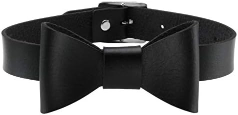 MILAKOO O Ring Punk Goth Metal Spike Studded Black Leather Collar Necklace Studded Chokers
