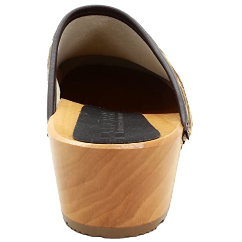Image of Bjork Maja Wood Open Back Leather Clogs