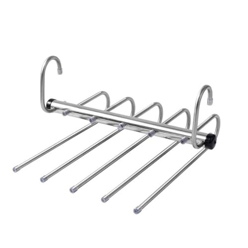 Quystetes Perchas Plegables para Pantalones de 5, Organizador de Perchero para Ropa Que Ahorra Espacio de Acero Inoxidable para Guardarropa, Pantalones Vaqueros, Bufandas