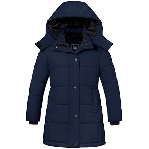 ZSHOW Girls' Winter Coat Thick Padded Puffer Jacket Waterproof Hooded Parka(Navy,10-12) Cover
