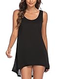 Ekouaer Bikini Cover Up Women's Beach Dress Tank Beach Dress Casual Coverup Beachwear Black Large