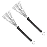 STARVAST 2 Stücke Schlagzeug Schlagzeugbesen Jazzbesen Drum Besen Trommel Büsche Sticks Drumstick Versenkbar