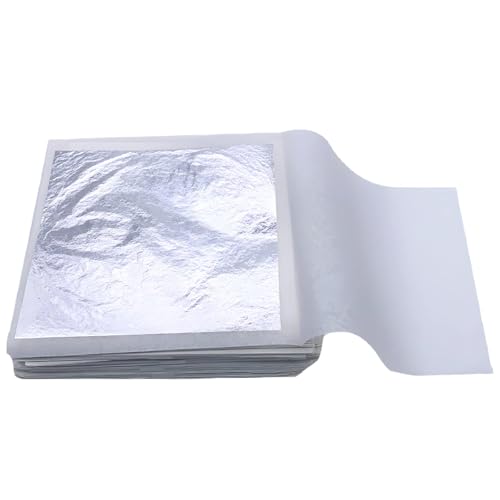 30 hojas de hojas de plata de doble capa, 4.3 x 4.3 pulgadas, plata 999 pura para arte, restauración, bricolaje y trabajos de manualidades