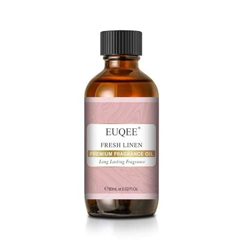 EUQEE Fresh Linen Fragrance Oil 60ml Premium Fragrance Essential Oil for Aromatherapy Diffusers DIY Bath Bombs Candle Making (2.02 Fl oz)