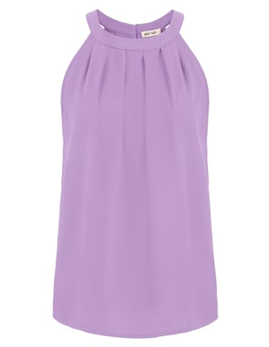 Camiseta sin Mangas para Mujer Sexy Informal Elegante Color Lila S