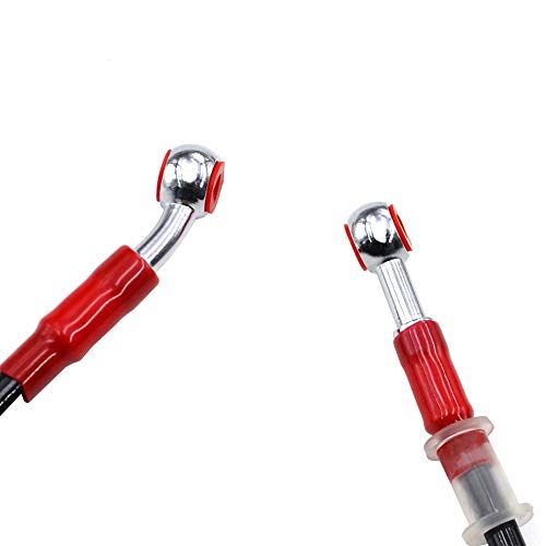 AHL Länge: 95cm Motorrad Schwarz Kupplung Bremse Schläuche Bremsleitung Ölschlauch Bremsschlauch mit Geflochtenem Edelstahl und Aluminiumlegierung Verbinder