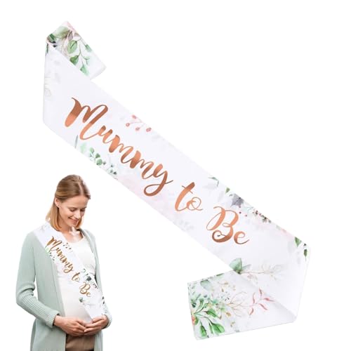 Mummy to Be Sash Elegant Sage Green Shoulder Strap with Gold Foil Print Perfect for Maternity Photos & Celebrations