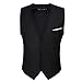 Barry.Wang black Mens Suit Vest Slim Fit V-Neck 2-Pocket Solid Color Waistcoat Dress Formal Business Tuxedo Wedding Party