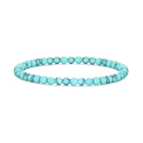 Philip Jones Synthetic Turquoise Mini Beaded Gemstone Stretch Bra...