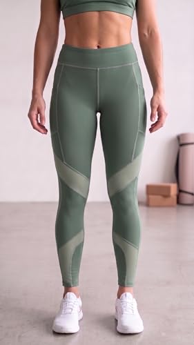 Image of Mehrang Stretchable Gym Pants for Women & Tights for Women Workout with Mesh Insert & Side Pockets