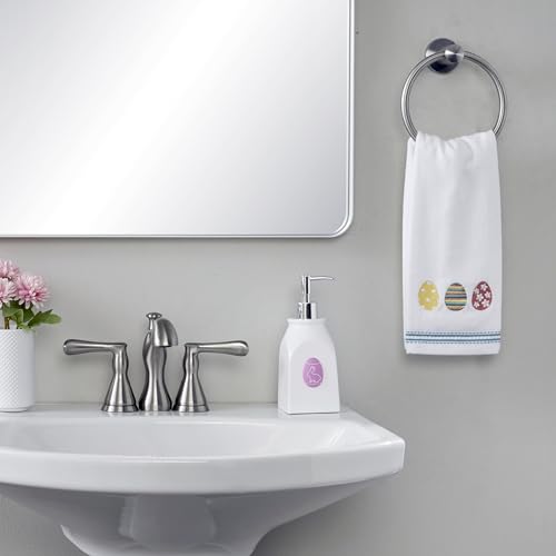 Image of SKL Home Easter Egg Line Hand Towel 2pc Set for Bath /Kitchen /Bar & Gift, White