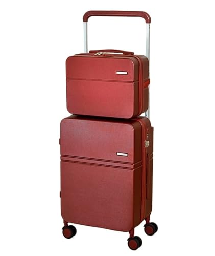 IRYZE Lightweight Suitcase Trolley Suitcase Set With USB Multi-function Suitcase Boarding Suitcase Telescopic Drawbar Carry on Luggage (Color : A, Size : 13+24in)