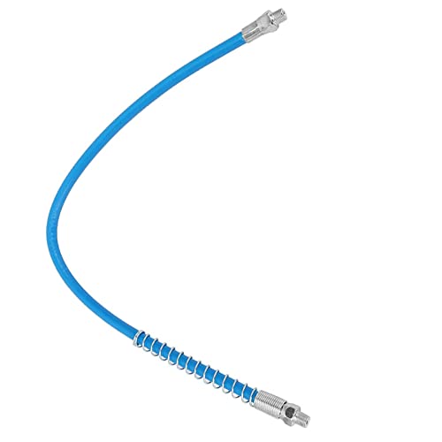 Tuyau Flexible pour Graisseur en Acier Inoxydable, 60 cm, avec Ressort Intégré, Résine et Acier Inoxydable