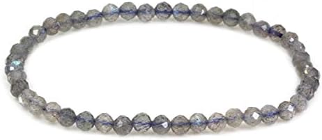 CHENYUE Gem Semi Precious Gemstone 4mm Round Beads Stretch Bracelet 7" Unisex