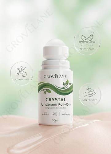 Image of Crystal Underarm Roll On with Aloe Vera | Natural Alum | Brightens Dark Underarms, Kills Bacteria | Reduces Pigmentation, 0% Alcohol & 0% Aluminium | Men & Women (PACK OF 1)