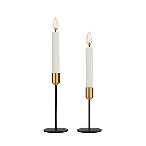 HINOR Bougeoir 2 pièces, bougeoir décoratif pour Mariage, Repas, fête, bougeoir en métal Cover