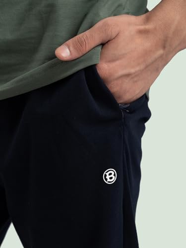 Image of Rupa Bumchums Men's Relaxed Fit Cotton Loungers with Zippered Pockets and Flat Drawstring