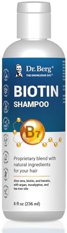 Dr. Berg Biotin Shampoo for Men & Women (Improved High-Performance Formula) - Independently Tested & Certified Paraben- Sulfate- & Silicone-Free - Infused w/Biotin, Argan Oil & Botanicals - 8 Fl oz