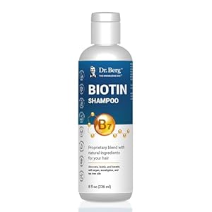 Dr. Berg Biotin Shampoo for Men & Women (Improved High-Performance Formula) – Independently Tested & Certified Paraben- Sulfate- & Silicone-Free – Infused w/Biotin, Argan Oil & Botanicals – 8 Fl oz