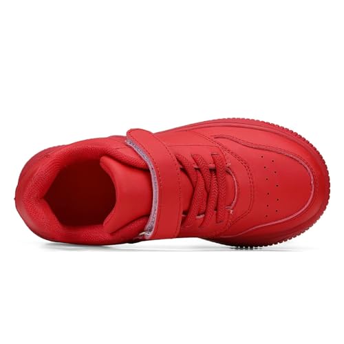 DSWED Red Kids Tennis Shoes for Boys Girls Lightweight Breathable Knit Athletic Fashion Sneakers Running Shoes Little Kid Size 2 M US3