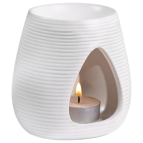 Gwezmxs Weiß Birnenförmig Aromatische Duftlampen, Duftlampe für ätherische öle, Duftlampe Keramik, Duftlampen Teelicht, Aromalampen, Essential Oil Burner 11 * 11 * 9cm