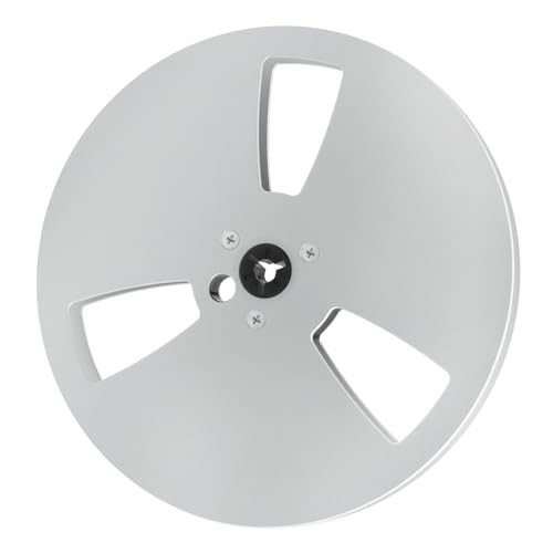 EAJONC 7 Inch Empty Tape Reel, 1/4" Aircraft Grade Aluminum Alloy Takeup Reel, 3-Hole CNC Machined Professional Spool Compatible with Pioneer, Akai, Teac Reel to Reel Tape Recorders (Silver)