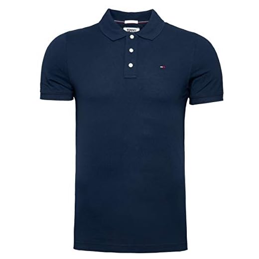 Tommy Jeans Organic Cotton Fine Pique Slim Polo Camiseta, Black Iris, S para Hombre