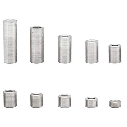 OPIOL QUALITY® Distanzhülsen M3 (Ø Innen: 3,2 mm; Ø Außen: 6 mm; Länge: 3 mm) aus Aluminium (4 Stück) Abstandshalter Abstandshülsen Distanzbuchsen Aluhülse Abstandsbuchsen